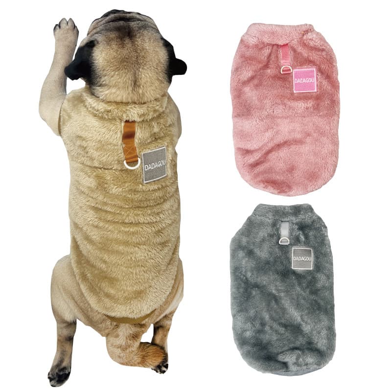Pug luta francesa mais veludo espessamento roupas para animais de estimação cão gordo Bulldog roupas cão outono inverno