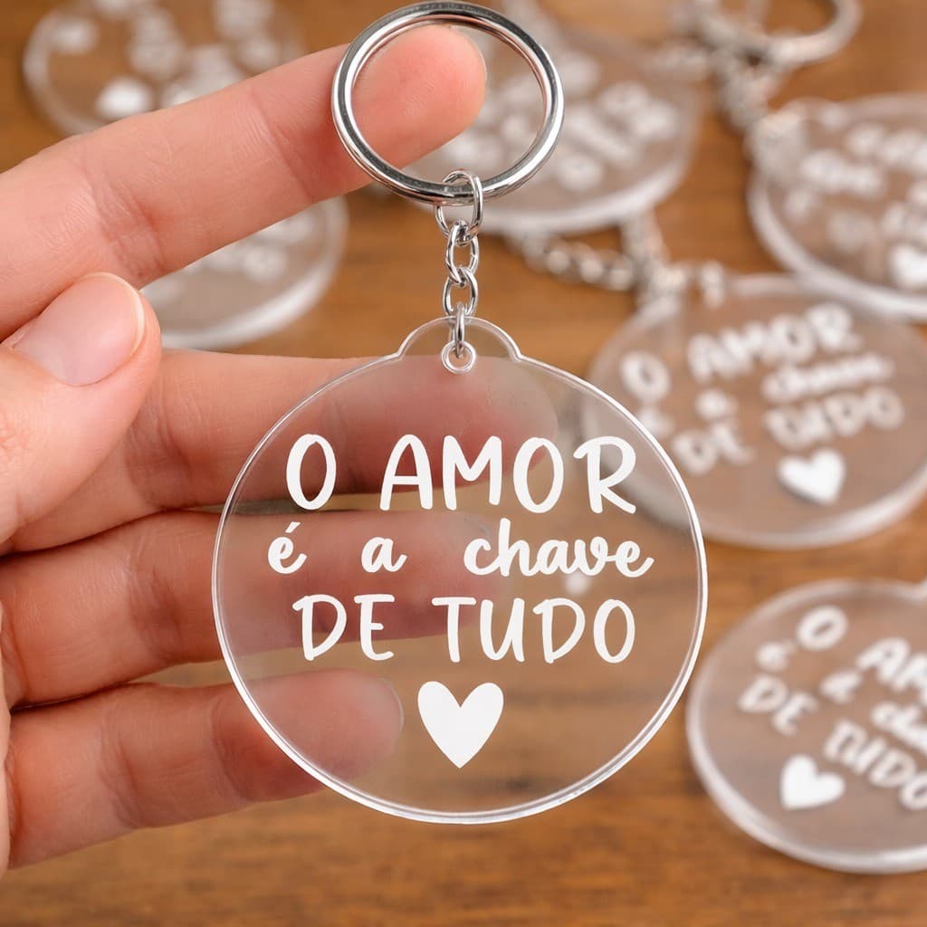 Kit 60 Chaveiros Em Acrílico Personalizado Com Frases Para Lembrancinhas Casamentos