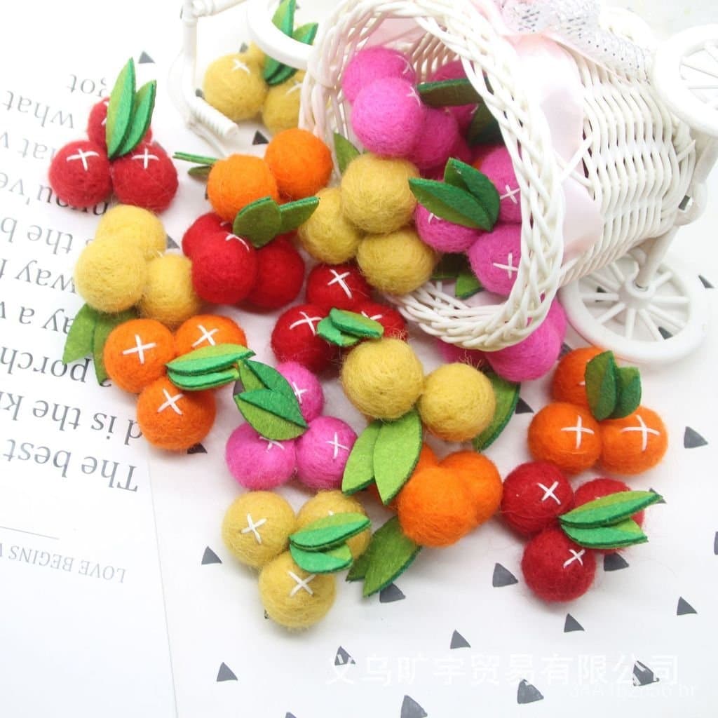 Material de feltro de lã laranja estilo coreano para artesanato, produtos acabados feitos à mão para DIY, laços de cabel