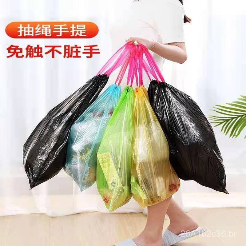 Fabricante vende no atacado sacos de lixo automáticos com cordão 45*50, tipo reforçado com alça, do mesmo estilo dos sac