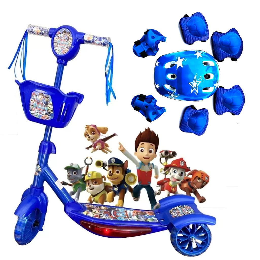 Patinete Infantil Metal Pata menino Surprise 3 Rodas C/ Led - Freio Ajustável Até 50kg Menino