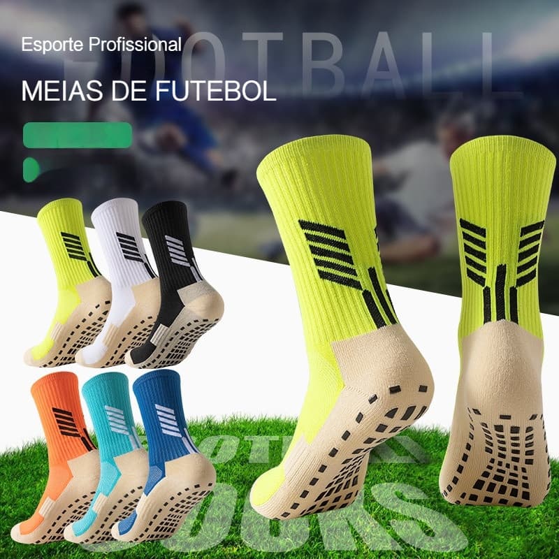 Kit 12 Meias Esportivas Futebol Multifuncionais Alta Qualidade para Antiderrapantes respirável maior