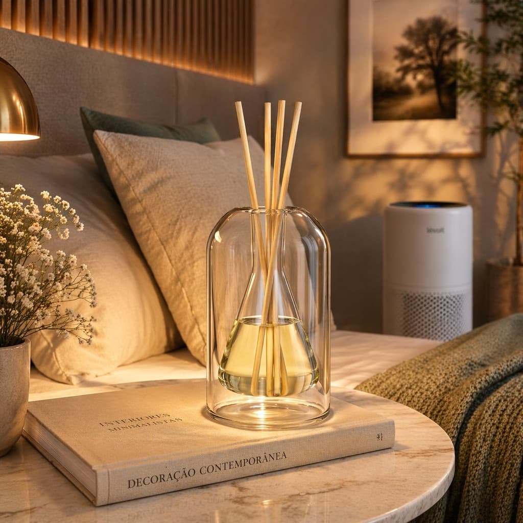 Difusor Ambiente Vareta Vidro Duplo Decoração Aromatizador Sala Quarto Banheiro SP Perfume Duradouro