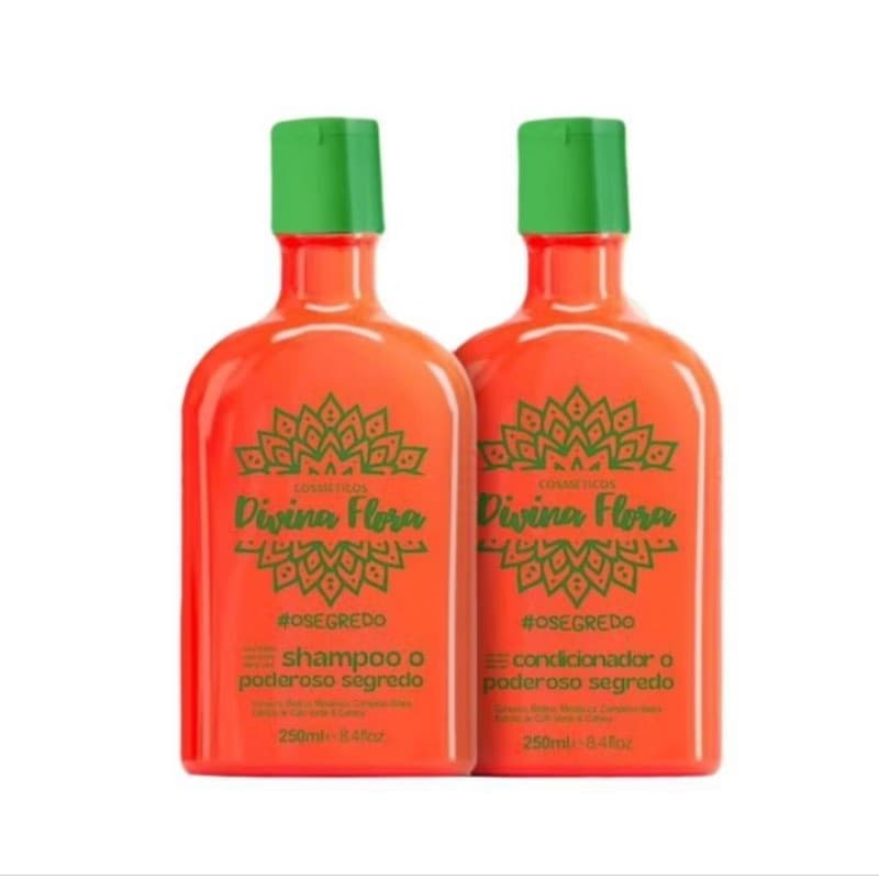 Shampoo e condicionador para crescimento e fortalecimento capilar Divina Flora 250 ml