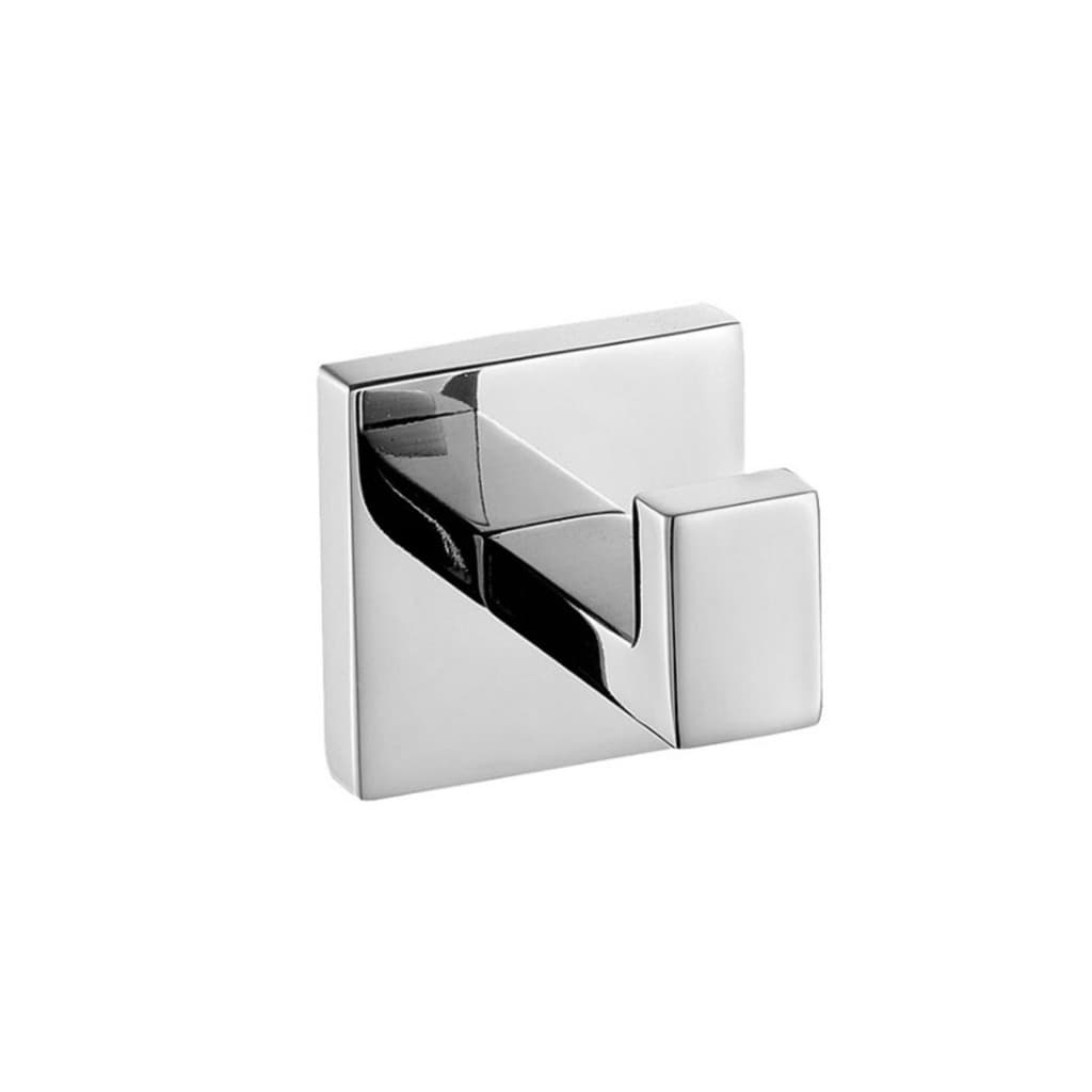 Suporte Gancho Cabide Parede Quadrado Metal Cromado
