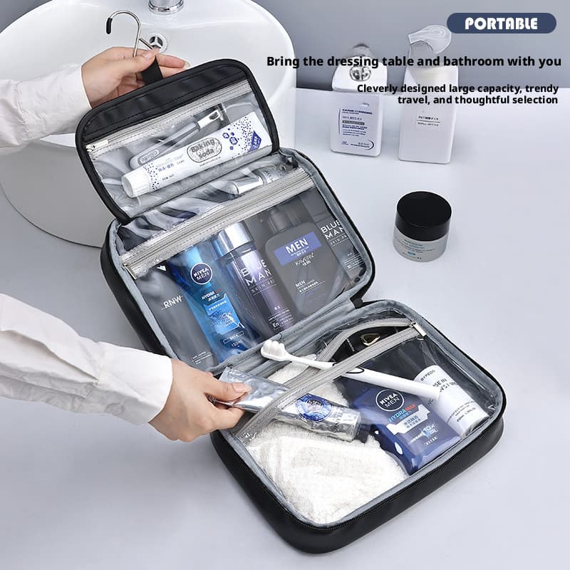 Divisória portátil de viagem à prova d'água, bolsa de higiene pessoal de grande capacidade, bolsa de armazenamento de co