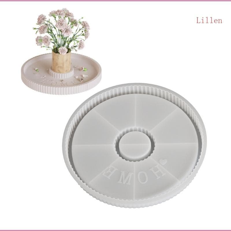 Lillen Molde Silicone Fácil Limpeza , Bandeja Resina Redonda , Textura Para Artesanato , Lindas Bandejas Redond