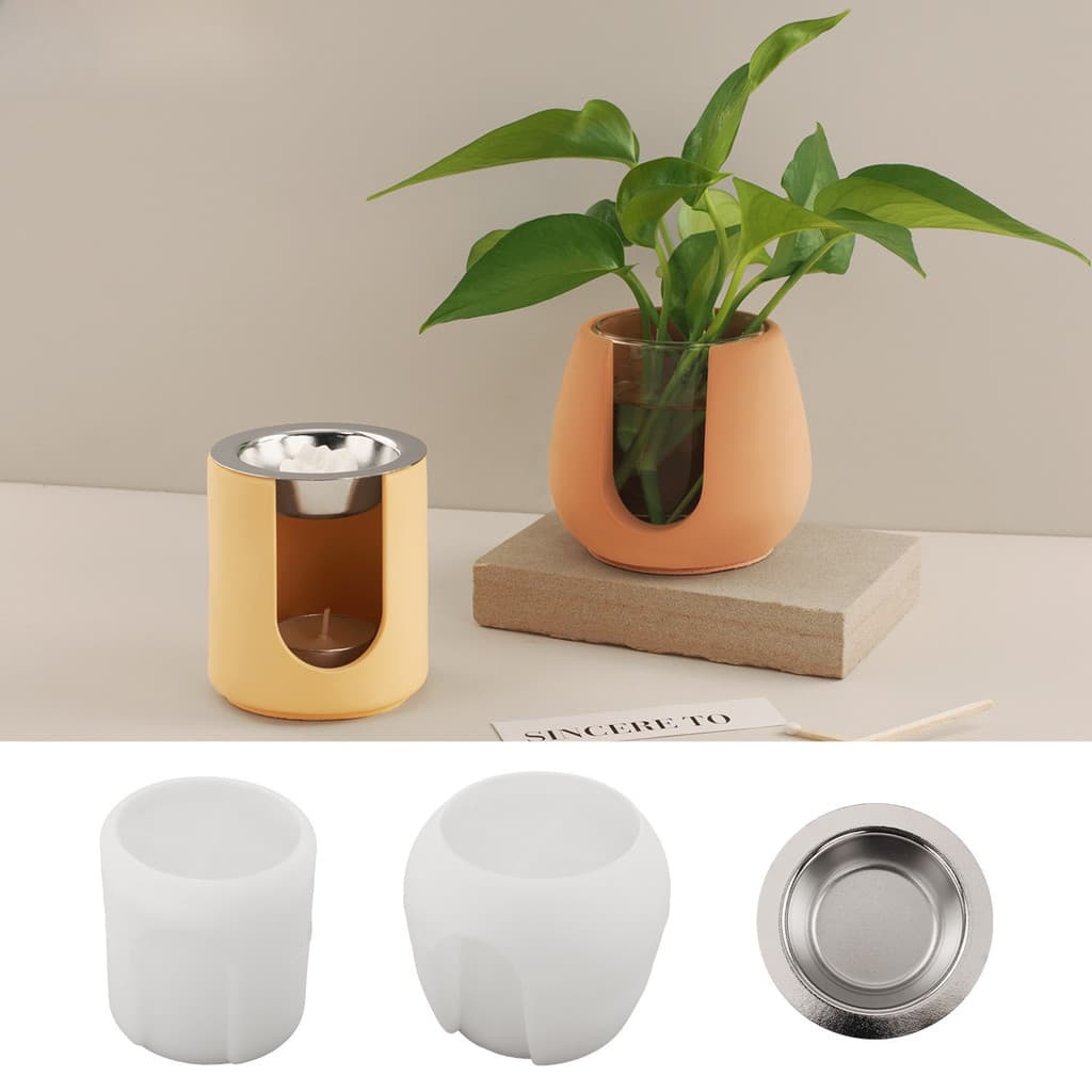 Queimador De Incenso Cilíndrico Molde De Silicone DIY Hidroponia Vaso Concreto Cimento Recipiente De Cera De Derretiment