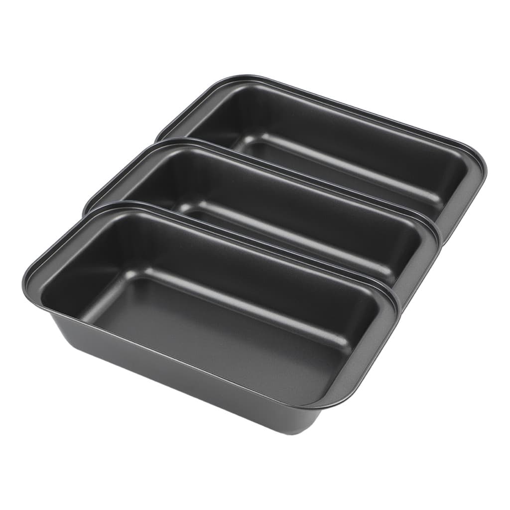 Kit 3 Assadeira Retangular Antiaderente Teflon 28x15x5cm Lasanha Bolo Torta Pão Rocambole Cuca forma
