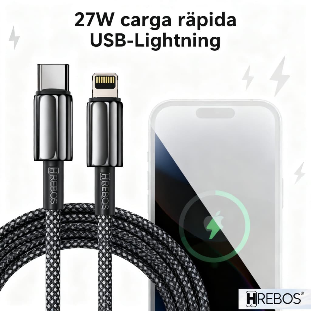 HREBOS 30W Potência Compatível iPhone 14 13 12 11 X XR iPad MacBook Tipo C Lightning CB-357I