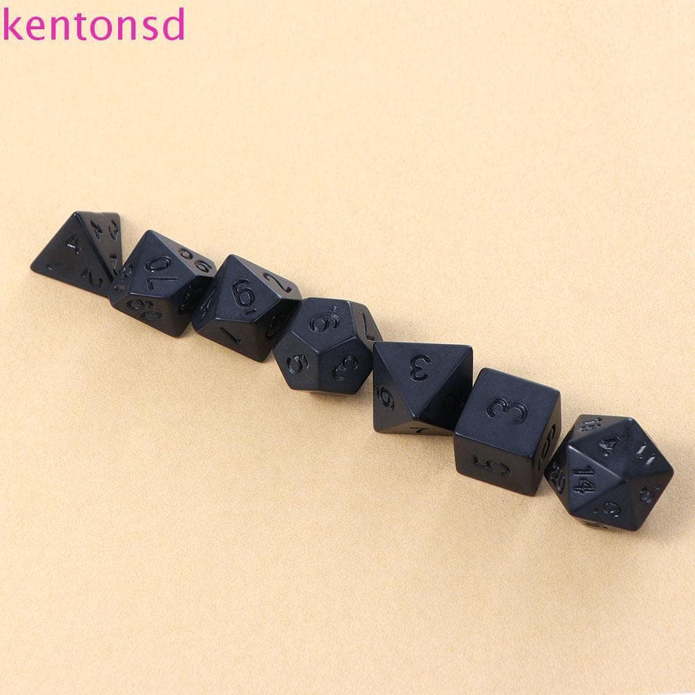 Conjunto de Dados de Jogo de RPG KENTONSD Preto para Reunião Familiar Personalizado Durável com Bolsa Jogo de Tabuleir
