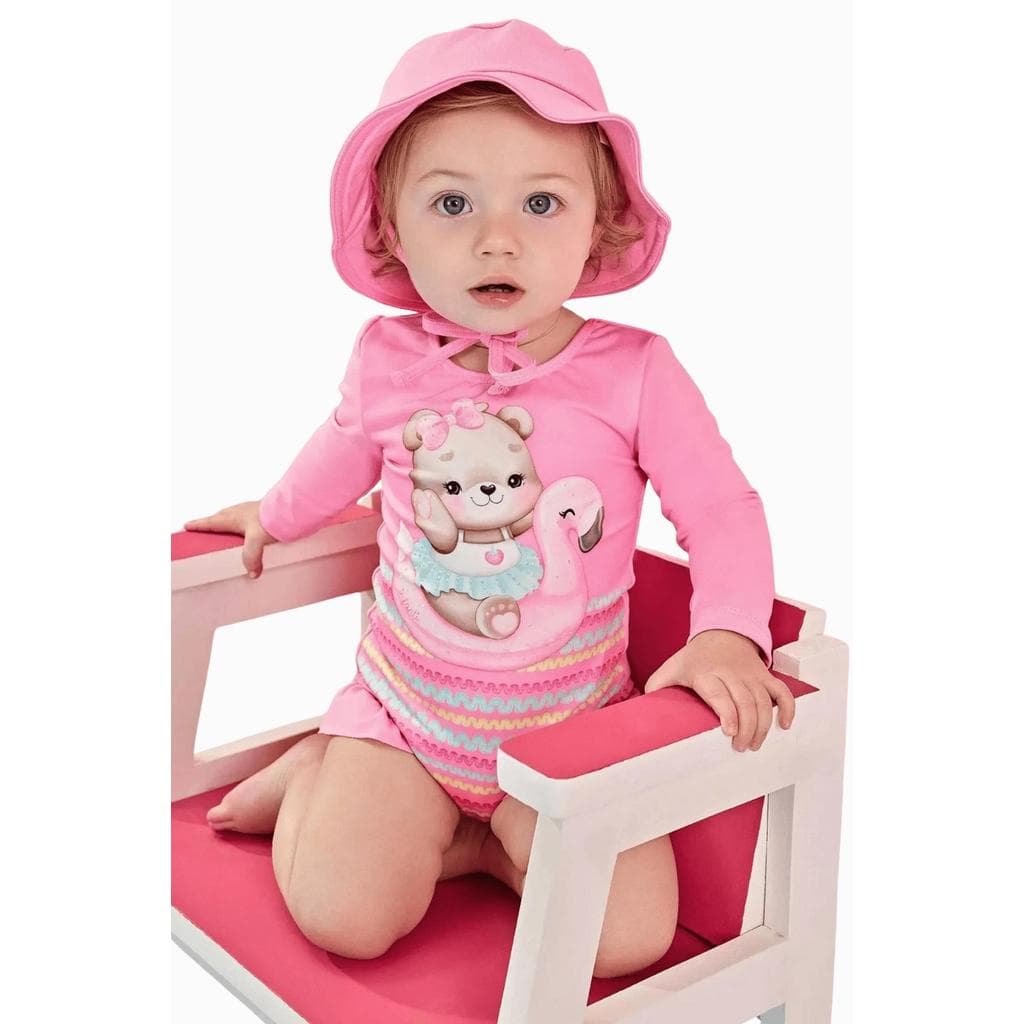 Maio e Chapéu infantil Praia proteção Uv Infanti