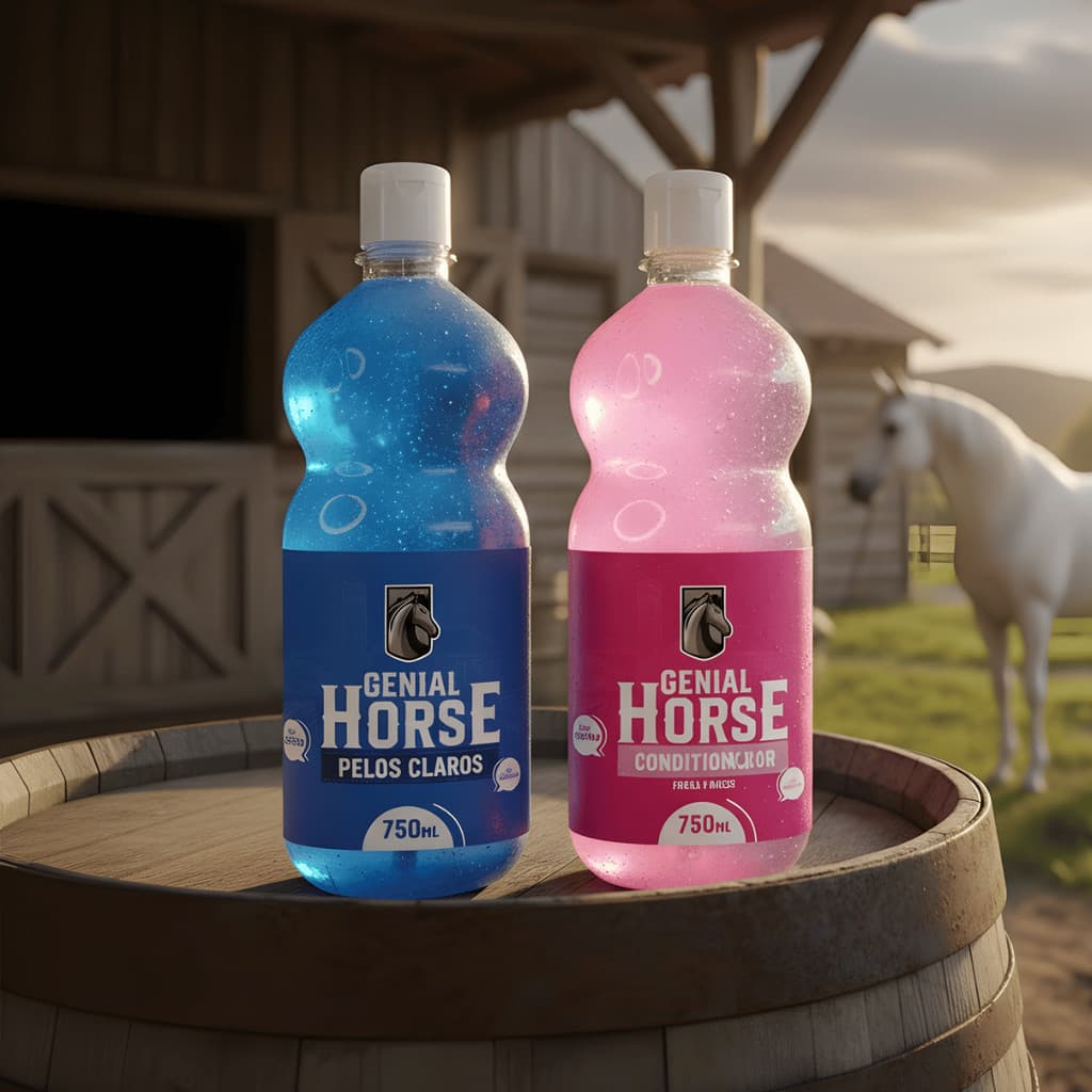 Kit Genial Horse Shampoo Escurecedor + Condicionador – Brilho e Realce da Pelagem