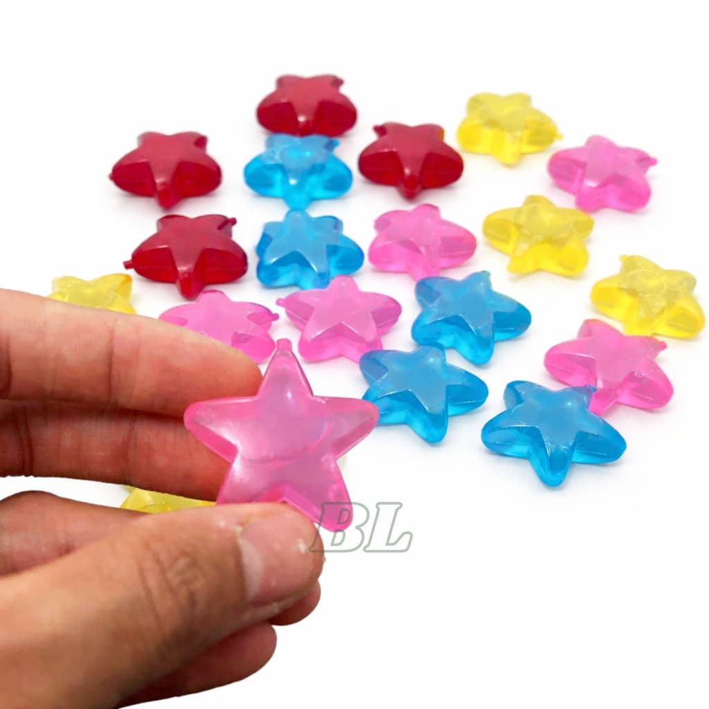 Kit 20/40/60/80 Cubos de Gelo Artificial Colorido Estrela ou Coração Não derrete Prático