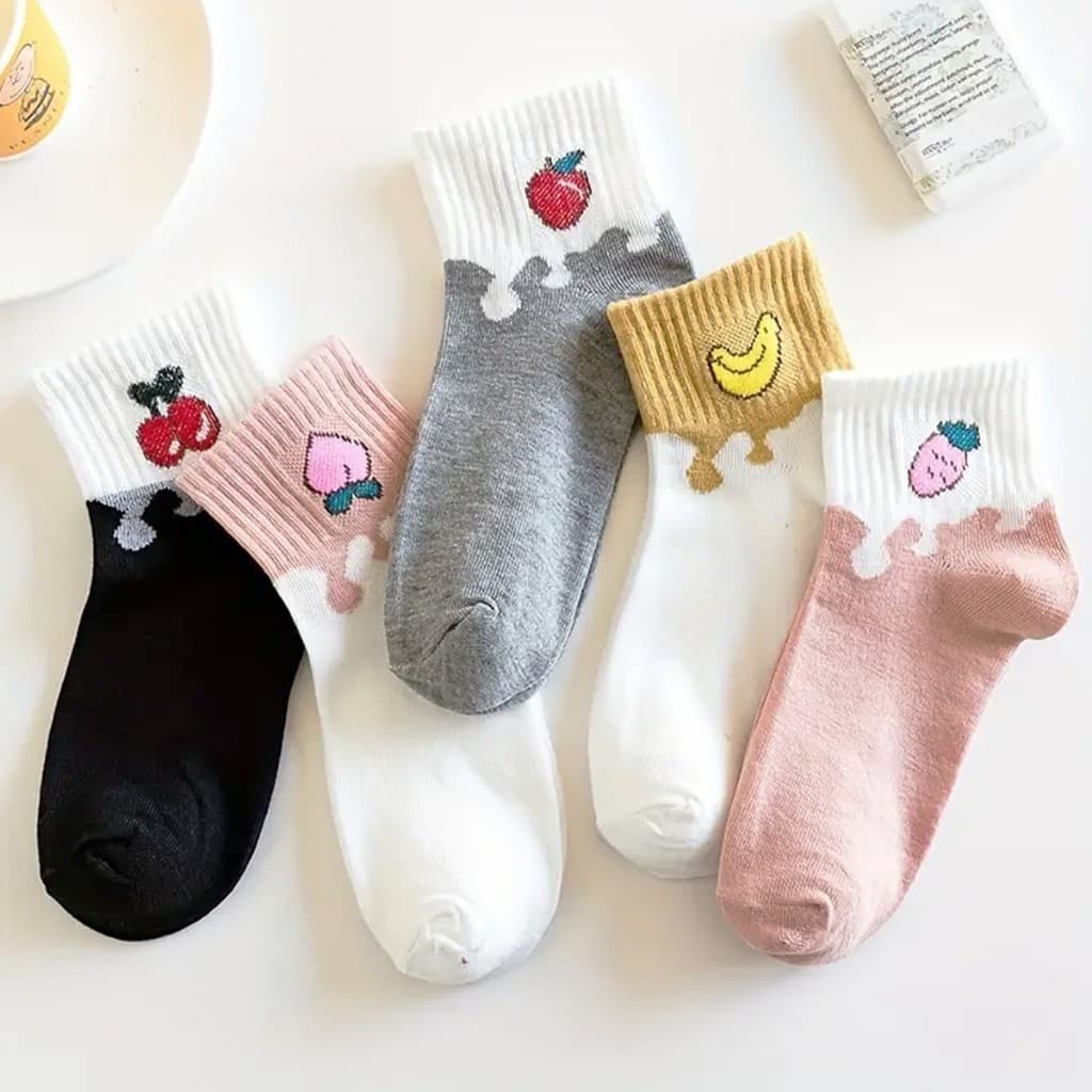 Kit 12 Pares Meias Femininas Cano Baixo Estampadas Antiderrapantes Confortáveis Tamanho 35-40