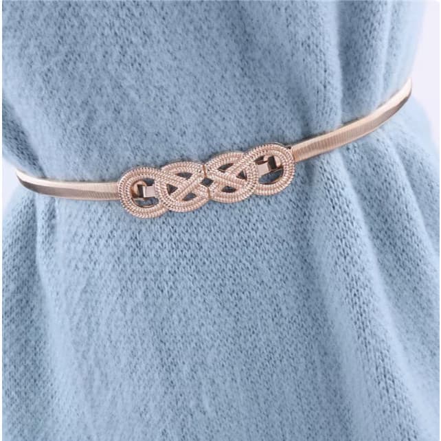 Cintos Finos Para Vestidos Elástico Trecho Feminino Cintura Cintos De Metal弹簧8字
