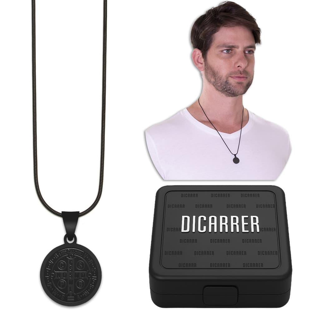 Corrente Cordão São Bento Preto RF-27 Colar Aço Inox Unissex