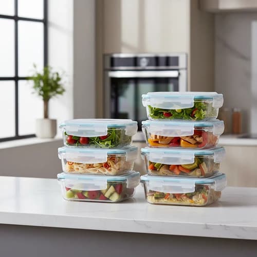 Pote De Vidro 1040ml Vai Ao Forno, Microondas Com Tampa 5un