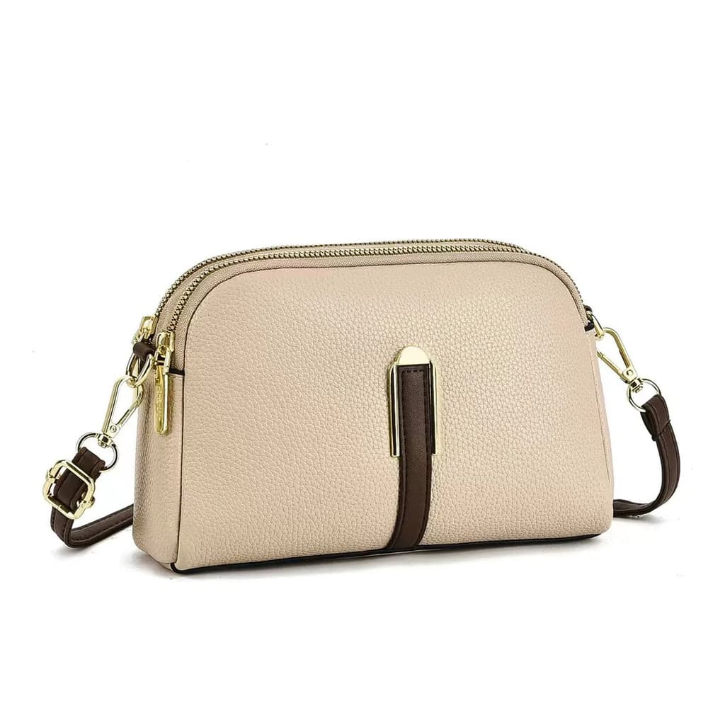 Bolsa Transversal Feminina Duas Divisórias Couro Pu Premium