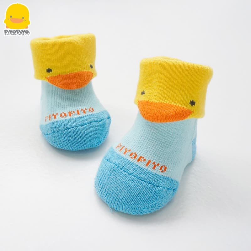 Meias recém-nascidas de patinho amarelo estilo fofo masculino feminino bebê outono inverno meias de toalha de bebê 0-6-1