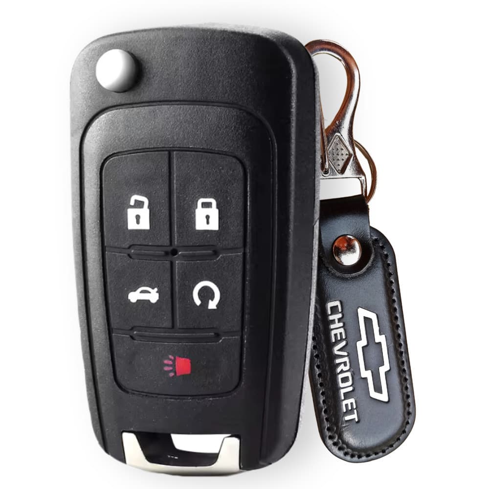 Chave Canivete Carcaça Chevrolet/Gm Camaro 4 Botões+Pânico + Chaveiro Preto