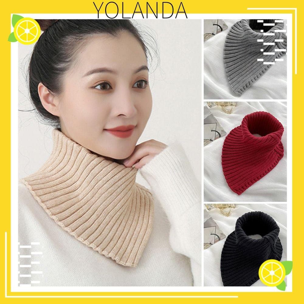 YOLANDAGOODS Gola Falsa De Malha Inverno À Prova De Vento Moda Alta