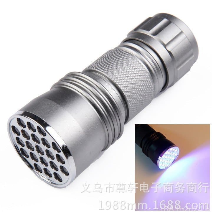 Lanterna LED de Luz Roxa 21LED, Lanterna Ultravioleta UV, Luz Detectora de Dinheiro, Atacado para Uso Externo