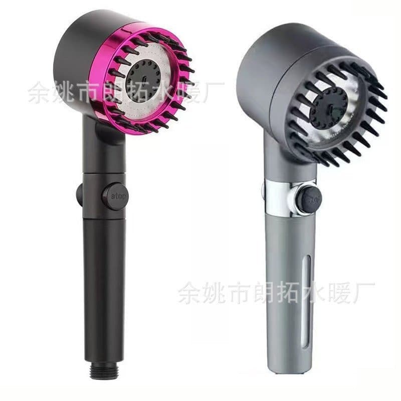 Chuveiro pressurizado potente com botão de parada de água de um toque, conjunto de chuveiro de três modos para banheiro.