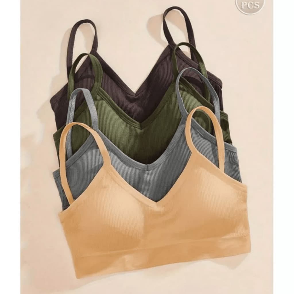 Kit 4 ou 2 TOP Academia Feminino Premium Canelada Ajustavel Alta Sustentação Fitness Dia a Dia