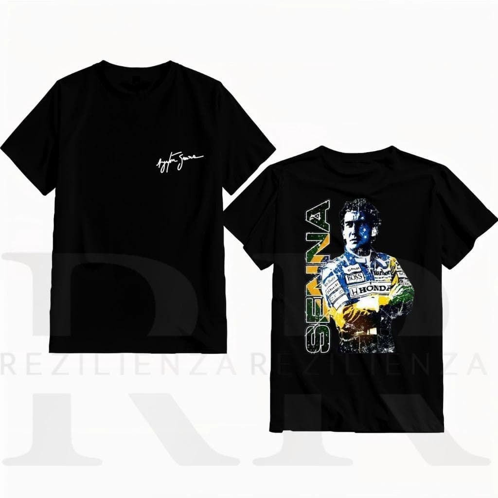 Camiseta masculina basica Airton Senna camisa 100% Algodão estampado DTF Promoção