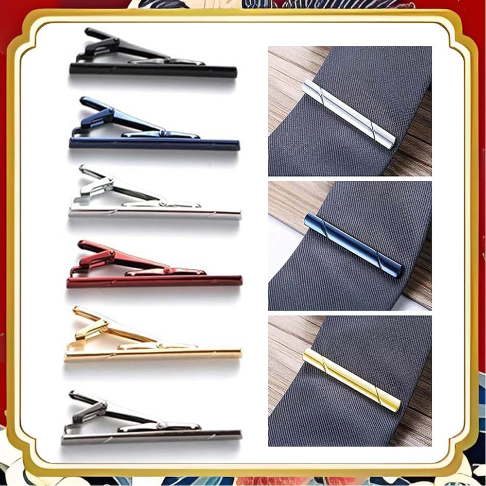 Conjunto de clipe de gravata de negócios de luxo leve multicolorido galvanoplastia Material de cobre joias masculinas co