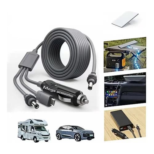 Cabo 3 Em 1 Starlink 5m 12v/24v Carregador Veicular P/c Adptação