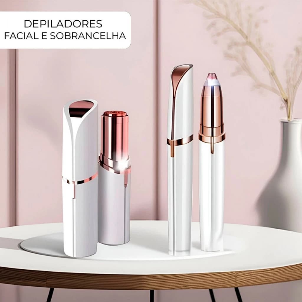 Depiladores Faciais Elétricos –Remove Pelos em Segundos/Sem Irritação/Compacto e Discreto Tipo Batom