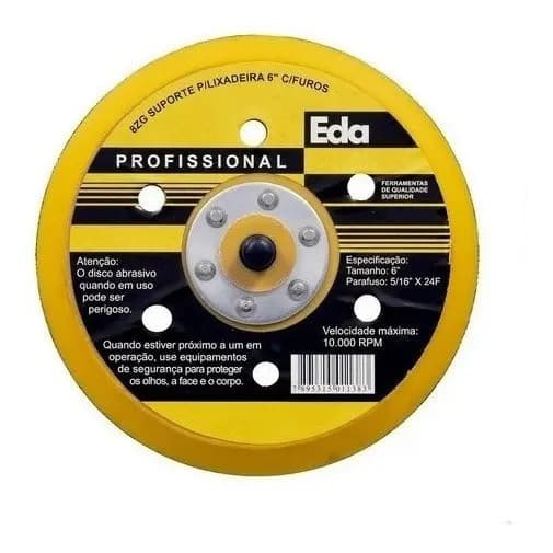 Disco Desbaste Eda 6 Polegadas 150mm 10000rpm Lixadeira Roto Orbital Profissional