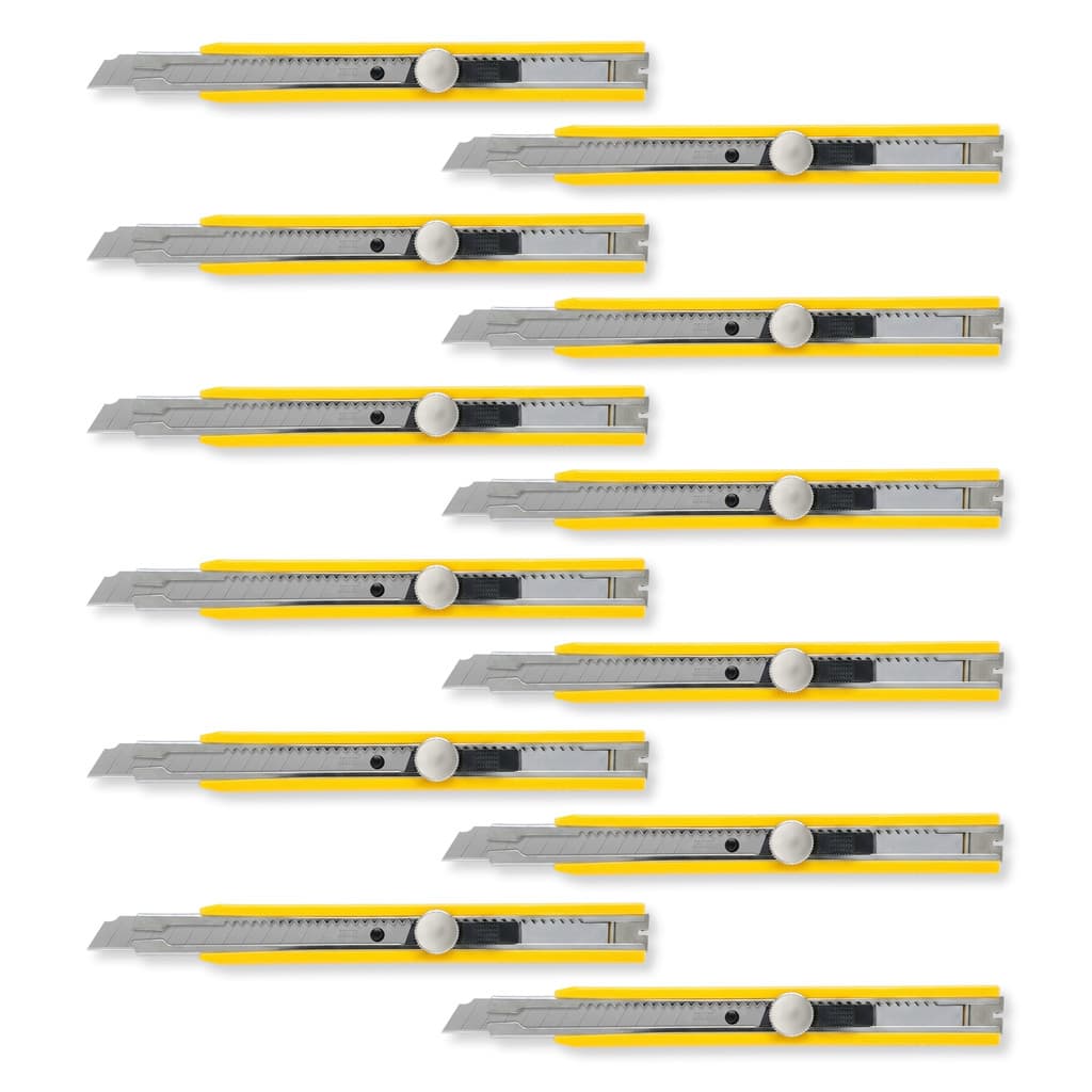 Estilete P-300 Seller Profissional Compacto com Trava Screw-Lock Lâmina 9mm para Precisão - Kit com 12
