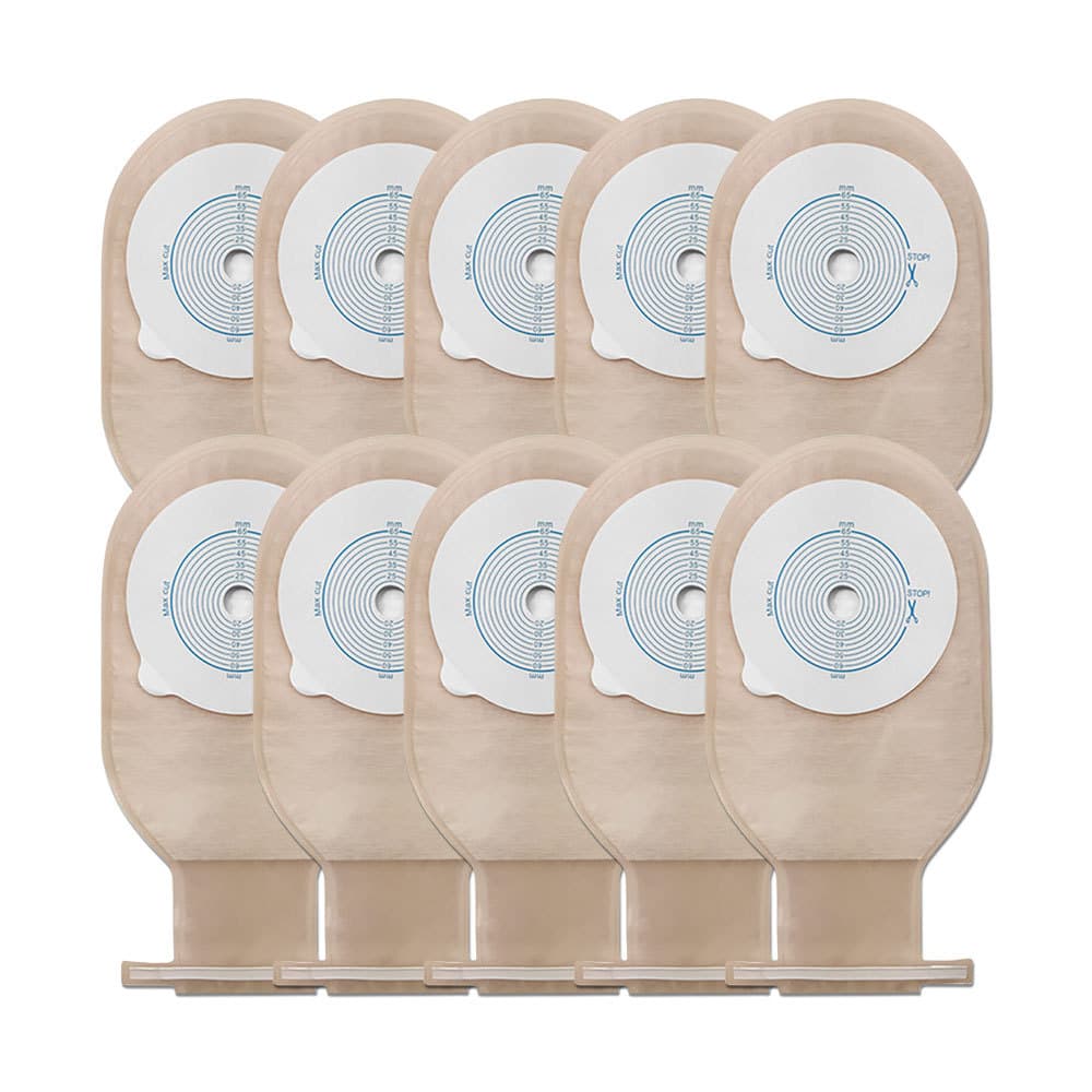 10 Sacos Da Colostomia Dos Pces , Bolsa Drenável Ostomia Peça Única Para O Cuidado Do Estoma Ileostomia , Corte 20mm-65m