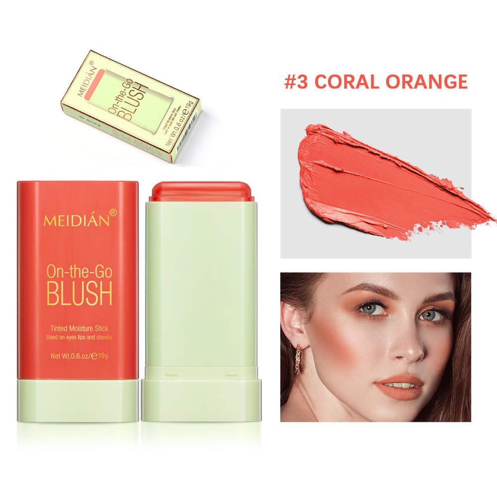 Blush Cosmético, Produtos de Maquiagem, Blush, Cosméticos, Blush Rosa em Barra, Paleta Coreana, Bastão Matte de Longa Du