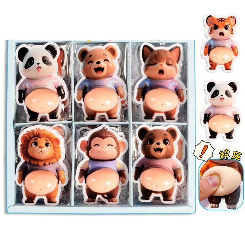 3 Pçs Bonito Grande Barriga Cão Espremer Brinquedo Adesivos Sensoriais-Brinquedos Engraçados Do Alívio Estresse