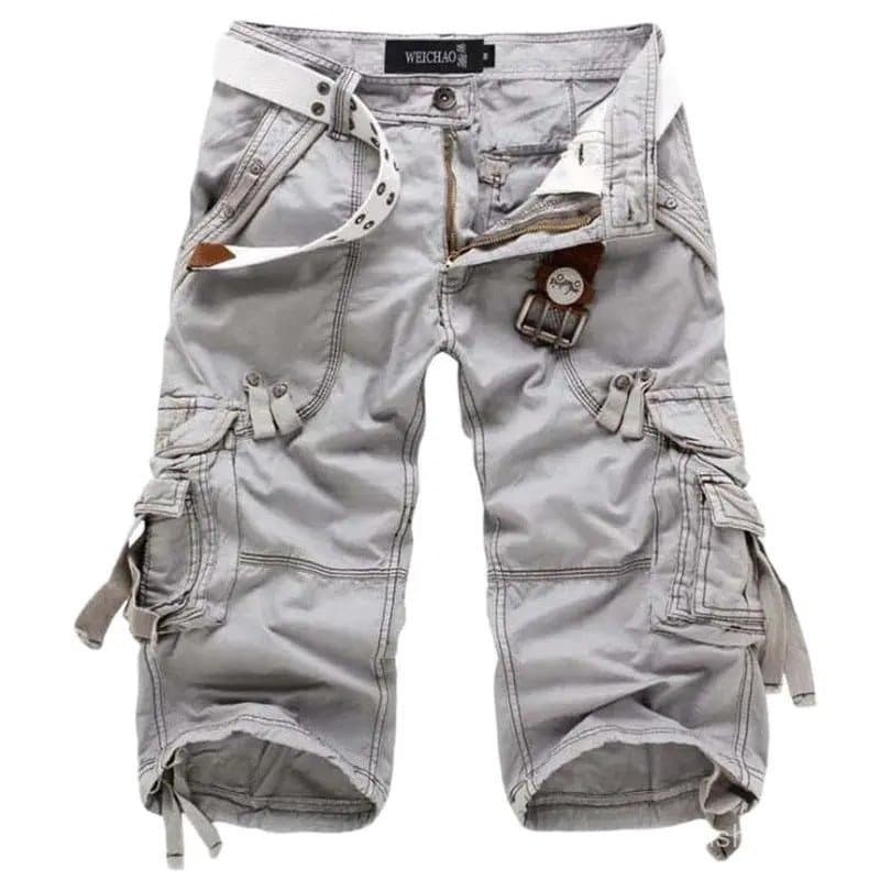Shorts Cargo Masculinos Moda Verão Casual Solto Algodão Com Múltiplos Bolsos (Excluindo Cintos)