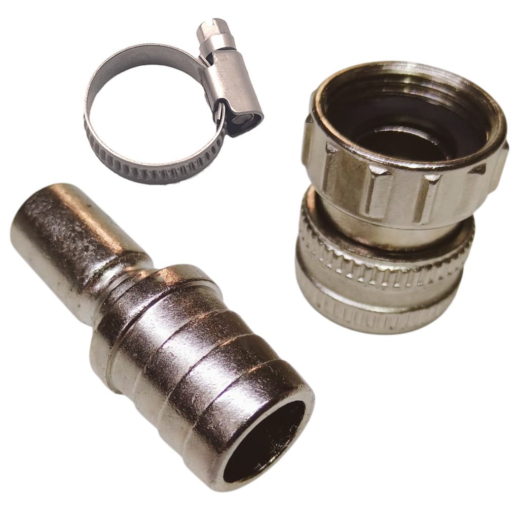 Engate Rápido para Mangueira de 3/4 e Torneira 3/4 de Metal Cromado com Abraçadeira