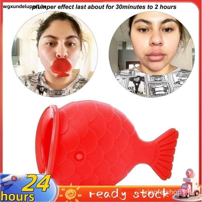 2 peças de reforço labial Dispositivo de abundância de silicone em forma de peixe natural ferramenta de beicinho labial