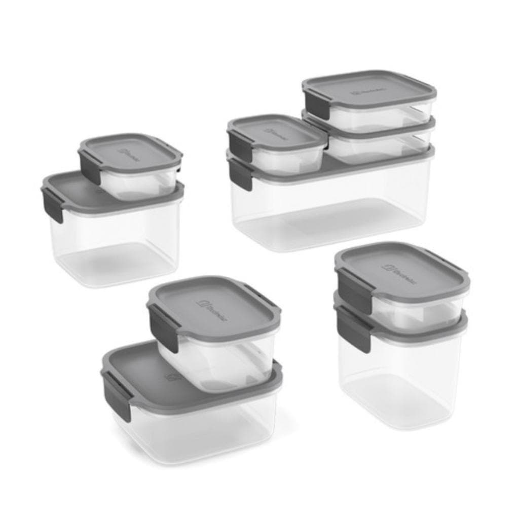 Potes Herméticos de Plástico Electrolux Cinza 10 Unidades Empilháveis Modulares