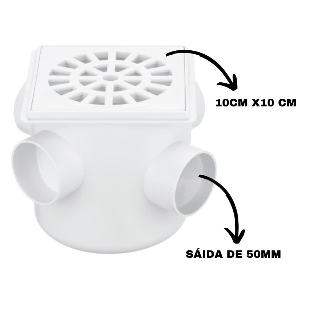 Caixas Ralo Sifonada Quadrada 100x100x50 Banheiro Quintal PROMOÇÃO