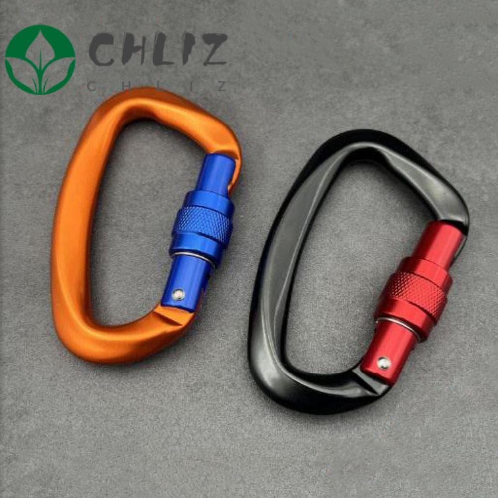 CHLIZ Mosquetão De Segurança Profissional , Ganchos De Chave Em Forma De D De Alumínio 4KN/25KN , Ferramenta Ascendente