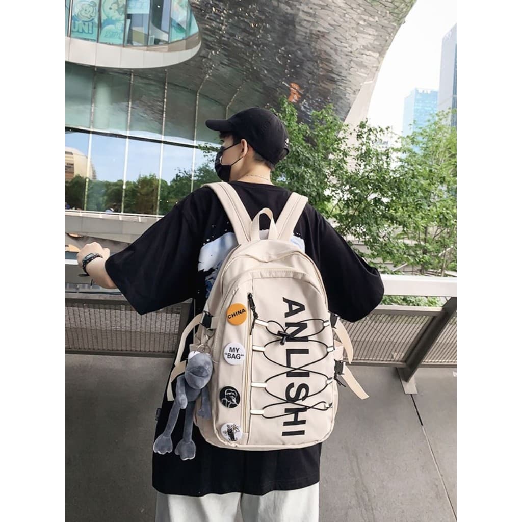 Francês MKPREF nicho mochila masculino estudante do ensino médio estudante do ensino médio grande capacidade mochila fem