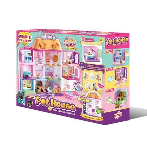 Casa Portatil Infantil Maleta 3D Brinquedo Educativo Acessorios Portabilidade Diversao Movel