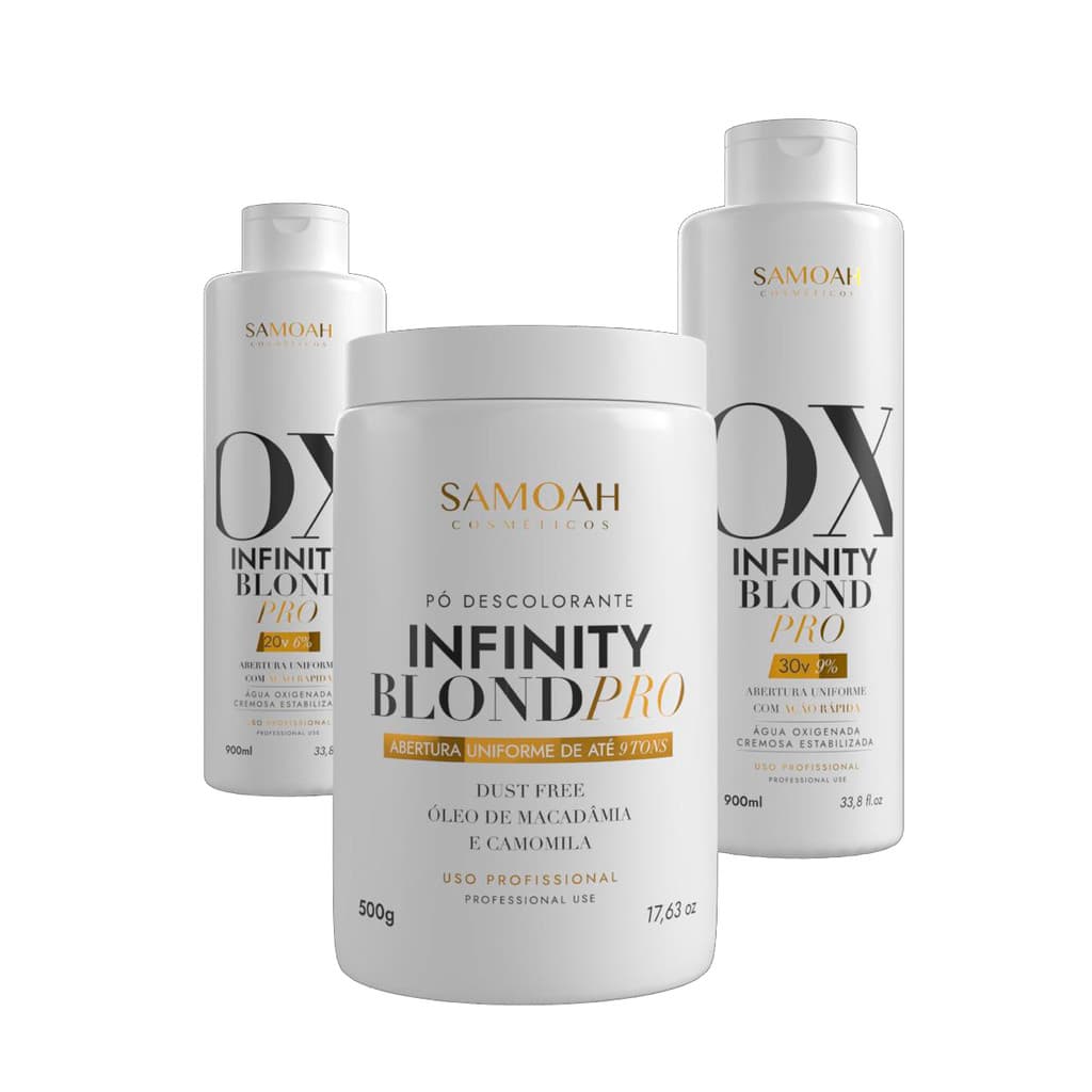 Kit Profissional Pó descolorante + agua Oxigenada Volume 20 e 30 Samoah