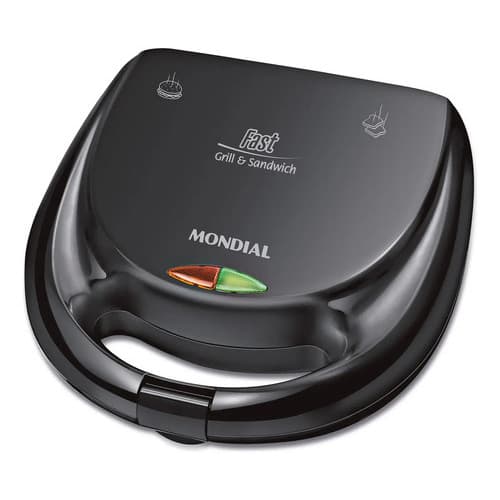 Sanduicheira Fast Grill  Mondial 750w - S-12 Preto Preto 127V LANCHES PETISCOS QUENTINHOS