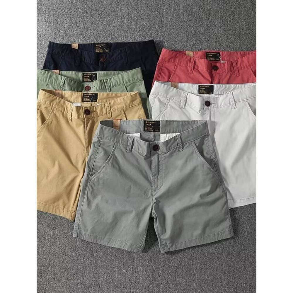 Shorts casuais masculinos na moda puro algodão fino ajuste três pontos quarto calças verão rua resistente ao desgaste su
