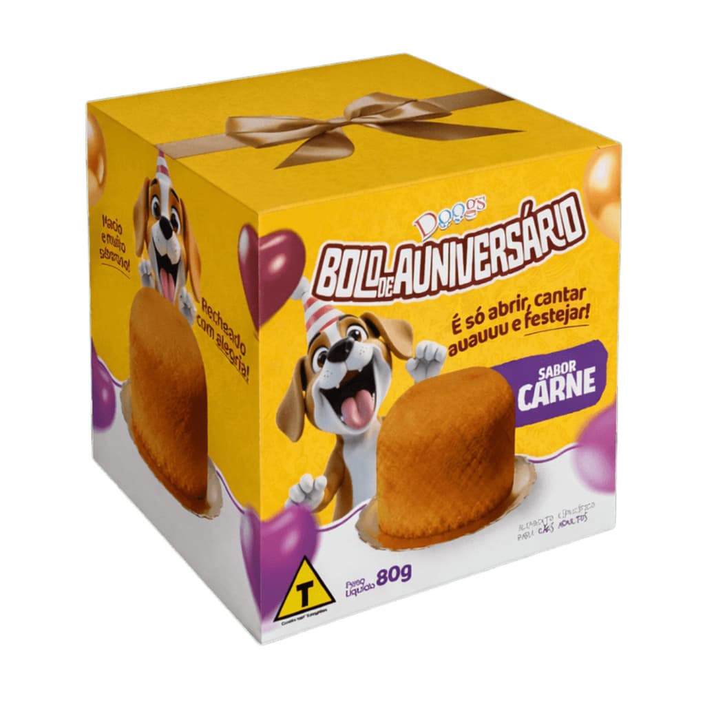 Bolo de Aniversário para Cachorro Adulto Doogs Petisco 80g